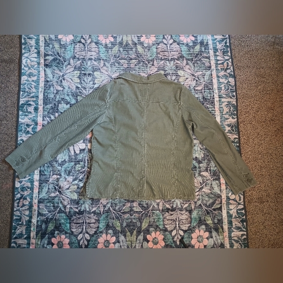 Vintage Old Navy Womens Corduroy Blazer XXL Y2K Green Forest Academia - Picture 4 of 9